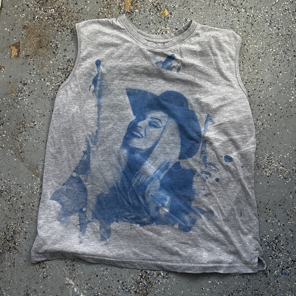 Custom Beyoncé Cowboy Carter solar print tank, one of a kind fan art